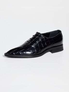 VICTORIA BECKHAM Croc-effect leather brogues US size 7